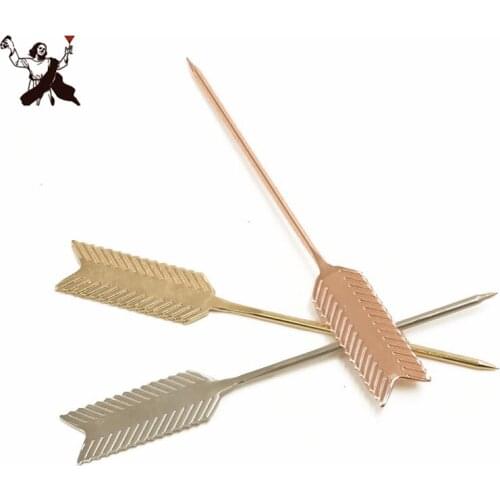 1Piece Fruit Cocktail Pick Stick Stainless Steel Fruit Sticks Bar Tools Drink Stirring Sticks Martini Pick Party Bar Tool