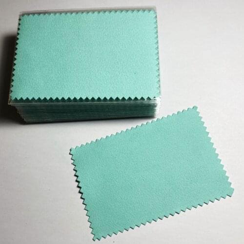 200pcs 10*6.5cm Silver Polish Cloth Cleaning Wiping for Jewelry Opp Bags Individual Packing Suede Fabric Material