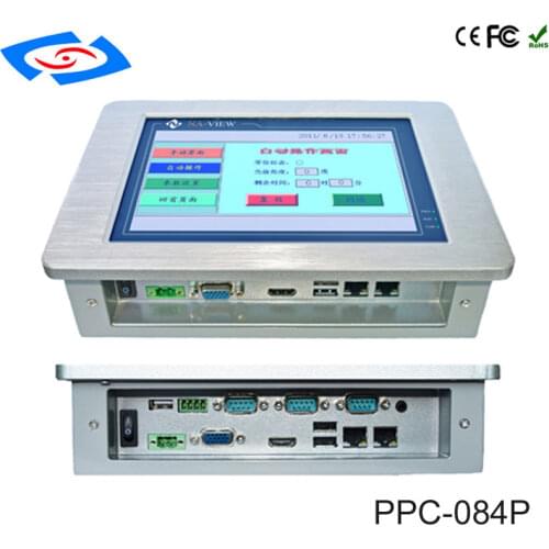 2018 Factory Price 8.4" Touch Screen Industrial Panel PC With 2xLAN Support Win7/ Win10 / Linux Operating System All In One PC