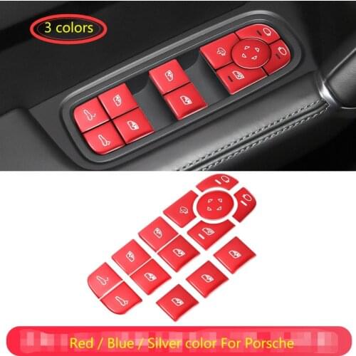 3 colors Light transmission sticker for Porsche Cayenne Panamera 2017 2018-2021 car windows adjust switch button covers trim