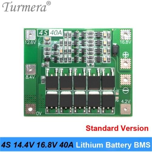 4S 40A Standard BMS Turmera 14.4V 16.8V 18650 21700 26650 Lithium Battery Protected Board for Screwdriver Drill and Headlamp Use