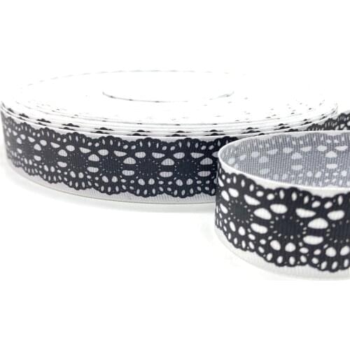 5yards 25mm 1" Grosgrain Ribbon Printed Pattern for Christmas Wedding Decoration DIY Sewing Handmand Craft Accessories #10