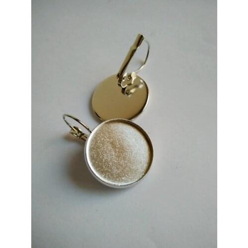 500PCS Rhodium Plated 25mm Blank Earring Base for Cabochon Cameo Setting DIY Jewelry Making Findings CFS172