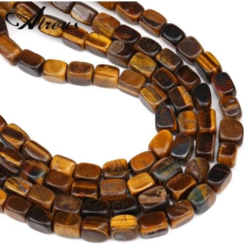 9x13mm Natural Tiger Eye Stone Beads Square Shape Faceted Bulk Spacer Loose Beads For DIY Jewelry Making Material Supplies