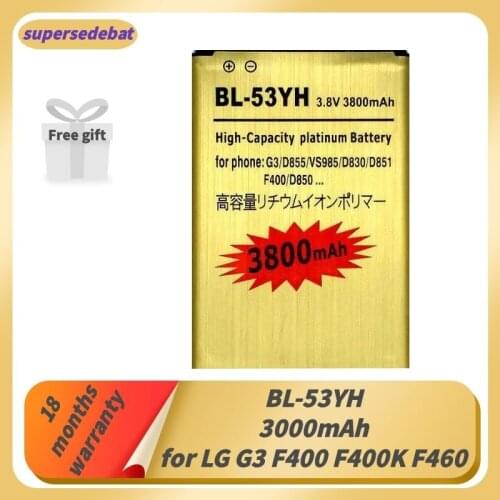 Supersedebat for LG G3 Battery for LG F400 F400K F460 F470 D830 D850 VS985 D850 D851 D852 D855 D857 D858 D859 LS990 Bateria