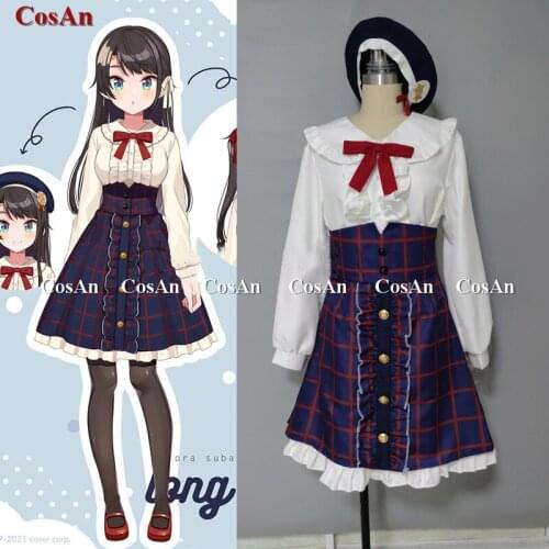 Anime VTuber Hololive Ozora Subaru Cosplay Costume Fashion Lovely Sweet Uniforms Activity Party Role Play Clothing Custom-Make