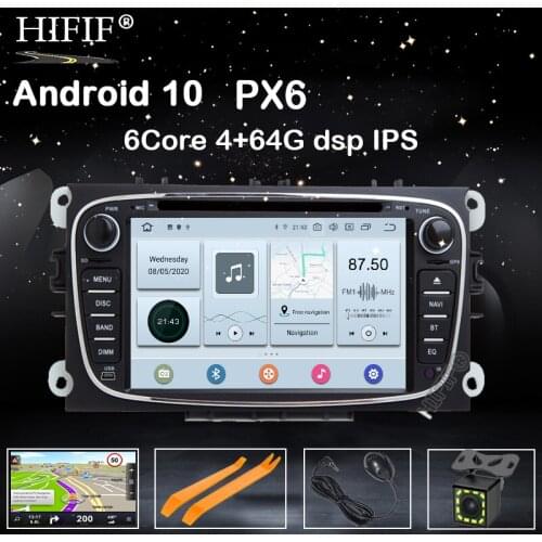 PX6 DSP IPS SCREEN 4G android 10.0 2 din Car multimedia Player for FORD FOCUS Mondeo S-MAX C-MAX Galaxy kuga GPS stereo