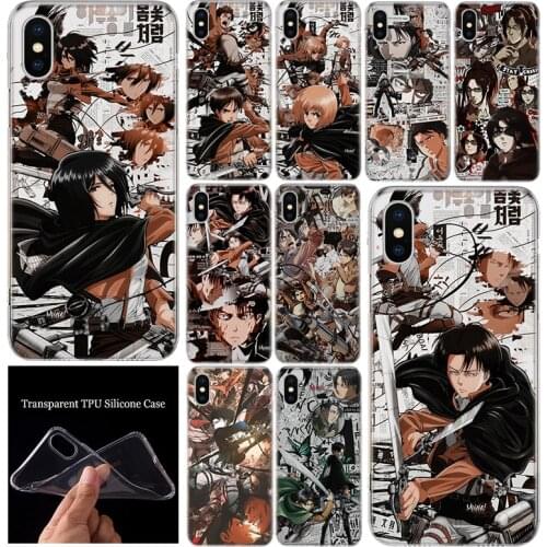 Hot Attack on Titan Manga Phone Case Cover For Apple iphone 12 Mini 11 Pro XR X XS Max 7 8 6 6S Plus + 7G 6G 5 SE Pattern Coque