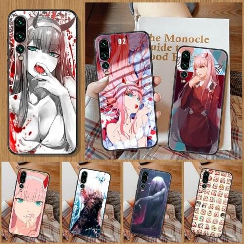Anime Darling in the Franxx 02 Phone Case For Huawei P Mate P10 P20 P30 P40 10 20 Smart Z Pro Lite black pretty hoesjes soft