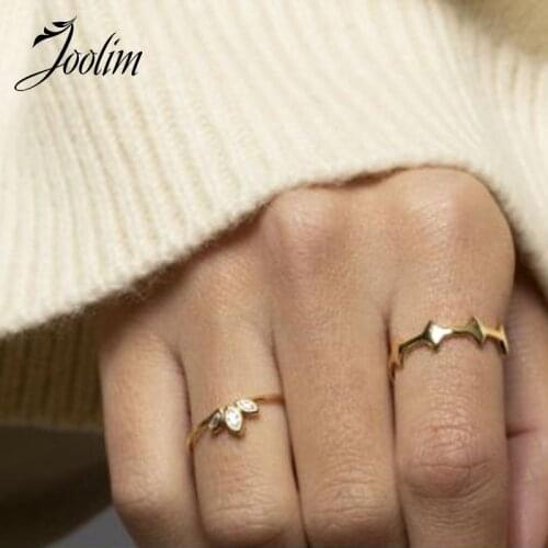 Joolim Gold Finish Rhombus Stainless Steel Rings 2021 Jewelry
