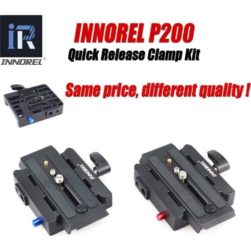 INNOREL P200 Quick Release Adapter Kit Aluminum Alloy QR Plate Clamp for Tripod Monopod Manfrotto 501 500AH 701HDV 503HDV Q5