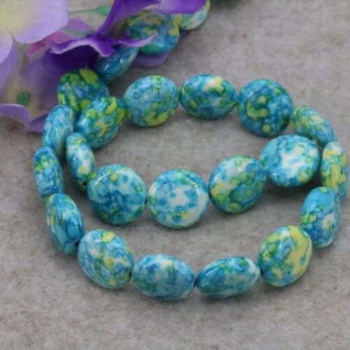 Coin shape Riverstones round loose beads 16mm DIY 15 inches women jewelry making design three colors available