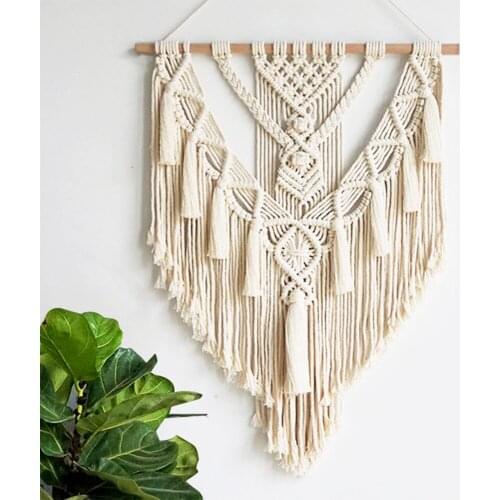 Macrame Wall Tapestry Hanging Boho Decor Hand-Woven Home Geometric Art Decor For Apartment Dorm Room Wedding Gifts