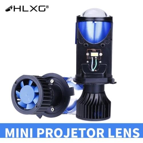 Mini Projector optical lens Lamp H4 Bi LED 25000LM Car Headlight Bulb Dual Diodes Ice Beam LHD car styling 6000K White 12V HLXG