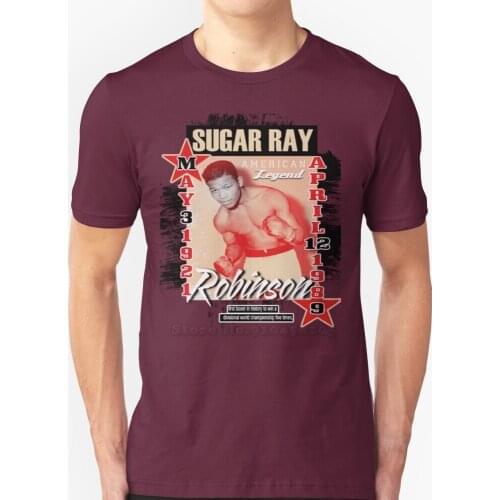 Sugar Ray Men T-Shirt Soft Comfortable Tops Tshirt Tee Shirt Clothes Sugar Ray Robinson Boxing Sports New York Heavyweight