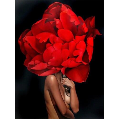 Flower Women DIY Embroidery Cross Stitch 11CT Kits Craft Needlework Set Printed Canvas Cotton Thread Home Dropshipping