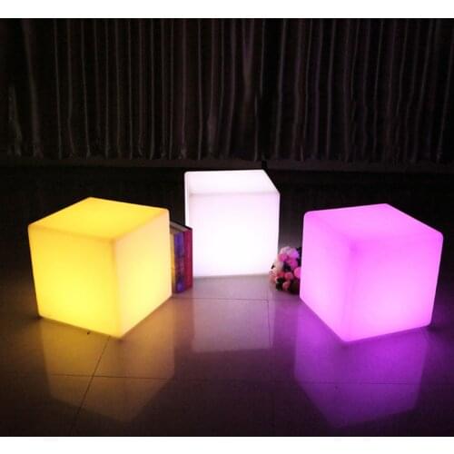 Novelty LED Luminous Cube Night Lights Usb Recharge Remote 16 Color Bar KTV Party Glowing Seat Light for Garden Hotel Decoration
