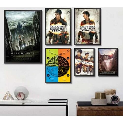 The Maze Runner Posters Movie Wall Stickers Livingroom Decoration White Coated Paper Prints Home Decoration Painting