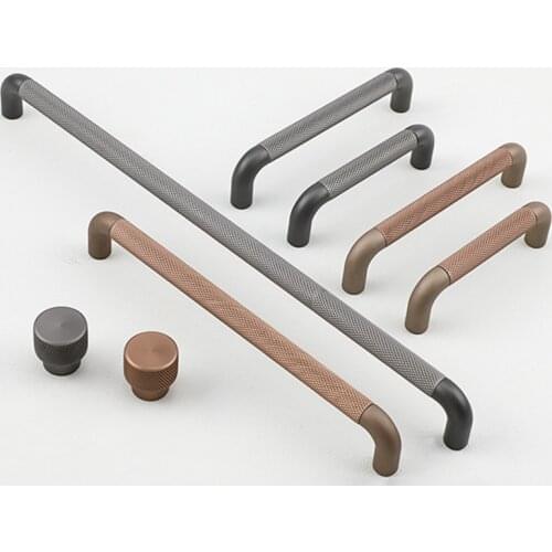 Luxury Gray Wardrobe Door Handle Coffee Brown Extended Single Hole Shoes Cabinet Drawer Drawer Knob Furniture Handle Decoration