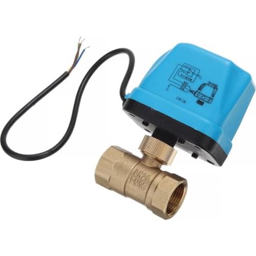 Motorized Ball Valve Brass Stainless Steel G3/4" DN20 3/4 Inch Two Way 3 Wires 220V Control Miniature Electrical Ball Valve