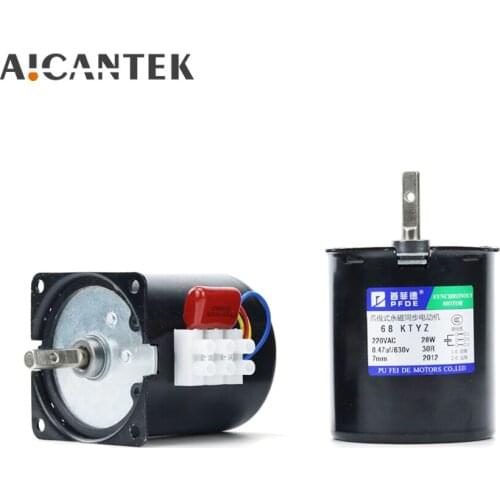 220V AC Permanent Magnet Synchronous Gear Motor 68KTYZ 68-KTYZ 28W 2.5 5 10 15 20 30 40 50 60 110 Rpm