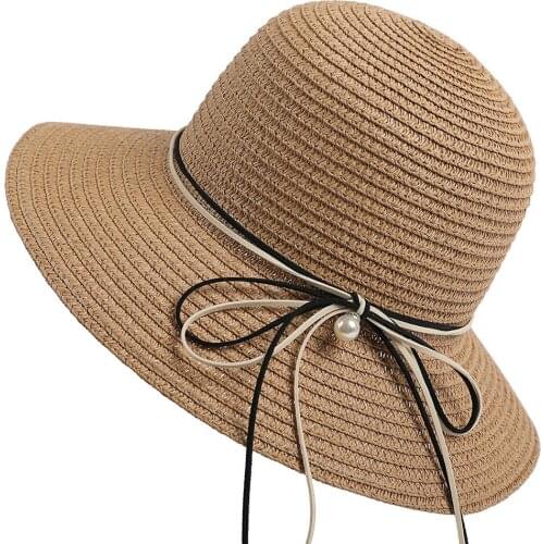 Hot sale girl simple foldable wide brim straw hat outdoor UV protection beach women summer hat lady travel hat