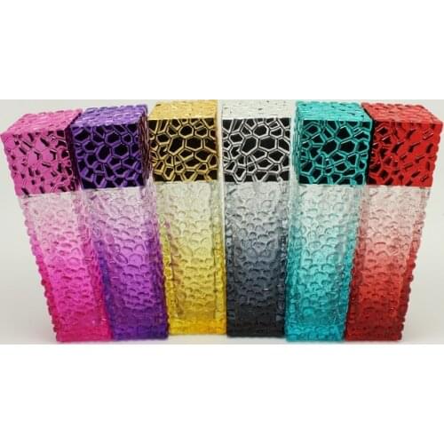 Best Big Capacity 50ML Water Cube Glass Spray Empty Perfume Bottle Packing Points Bottling