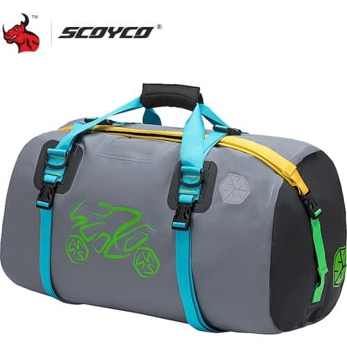 SCOYCO 40L Motorcycle Back Seats Bags Waterproof Backpack Motocross Rainproof Multifunctional Reflective Motorcycle Saddle Bag