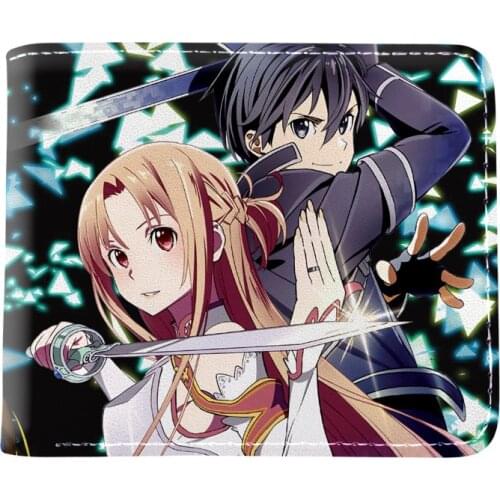 Sword Art Online Cartoon Wallet For Student Whit Coin Pocket Credit Card Holder Short Purse Gift