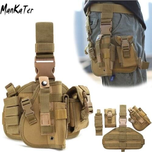 ManKaTer Airsoft Tactical Magazine Leg Holster Thigh Holster Pouch Bag for Outdoor Military Hunting Pouch with Adjustable Strap