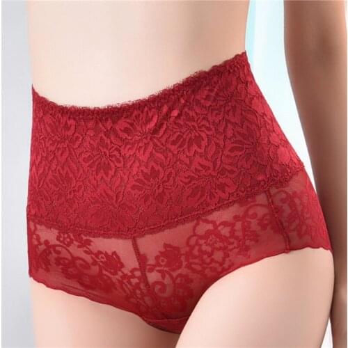 High Waist Panties Women Underwear Sexy Lace Panties Bodyshaper Female Underpants Seamless Briefs Knickers Mesh Floral Lingerie
