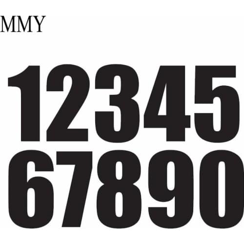10cm Each Tall 0-9 Numbers Funny Vinyl Decal Sticker Car Stickers Window