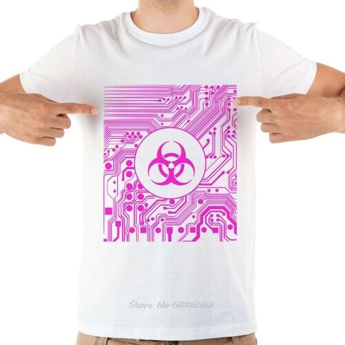 Cyber Circuit Goth Biohazard Funny Tshirt Men New White Casual Homme Geek T-Shirt Hipster Streetwear Unisex T Shirt