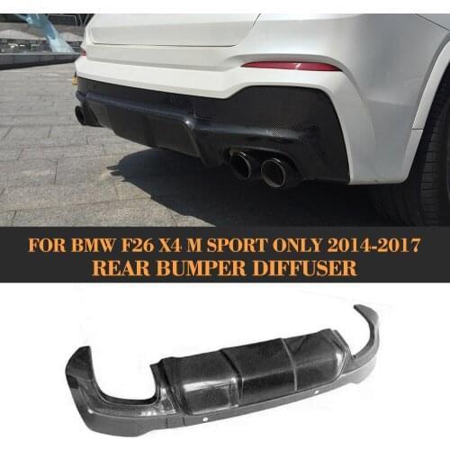 Rear Bumper Diffuser Lip Spoiler For BMW F26 X4 M Sport Bumper 14-17 xDrive35i Rear Diffuser Lip Spoiler Carbon Fiber
