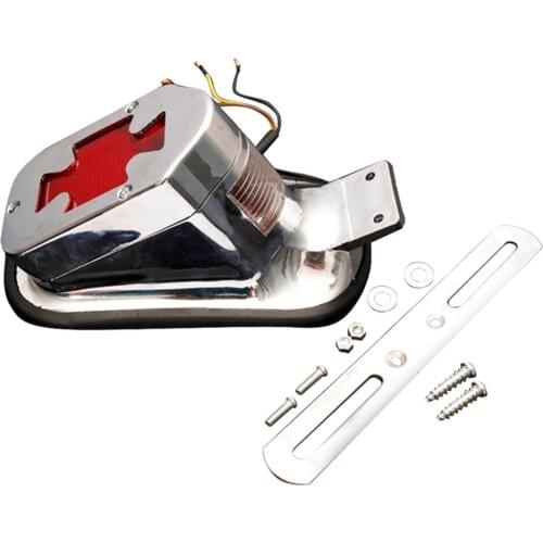 Motorcycle Tail Brake Light Red with License Plate Mount for Yamaha etc. ATV