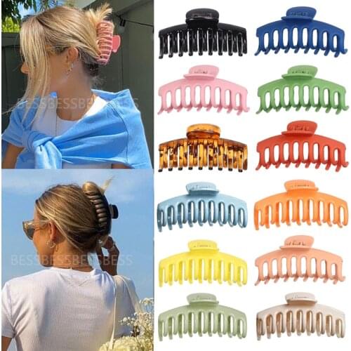Womens High Quality Claw Clip Fashion Large Barrette Crab Hair Claws Bath Clip Ponytail Clip for Women Girls Hair Accessories