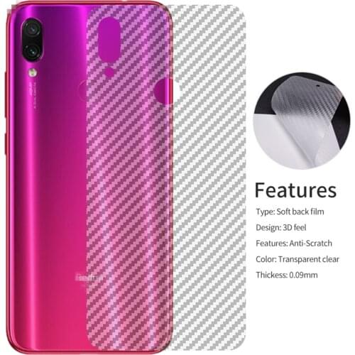 2pcs/lot Clear 3D Carbon Fiber For Xiaomi Pocophone F1 Mi 8 Lite 9 Se Redmi Note 5 6 7 Pro 6 6A sticker Case Back Protector Film