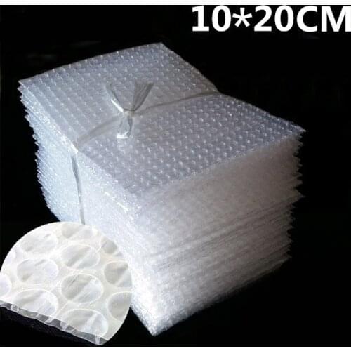 10*20cm 50pcs Plastic Wrap Envelope white Bubble packing Bags PE clear bubble bag Shockproof bag double film bubble bag