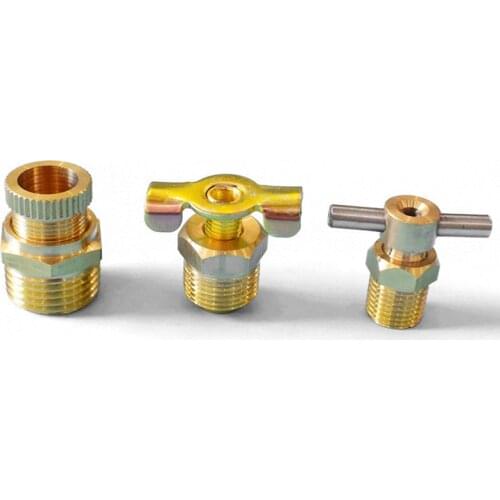 2Pcs Air Compressor PT 1/4" 3/8" Pure copper Sewage valve Gas Tank Small Pump Drain valve Air Compressor Water Drain screw