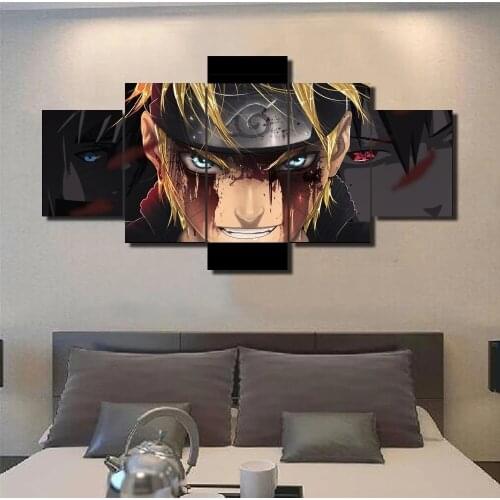 5 Panel Canvas Prints Japan Ninja Anime Poster Abstract Manga Wall Art Paintings Pictures for Living Room Home Decoration