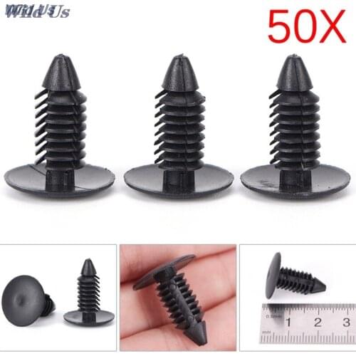 50pcs 8 mm Push Black Plastic Clips Fasteners Durable Auto Car Bumper Fender Retainer