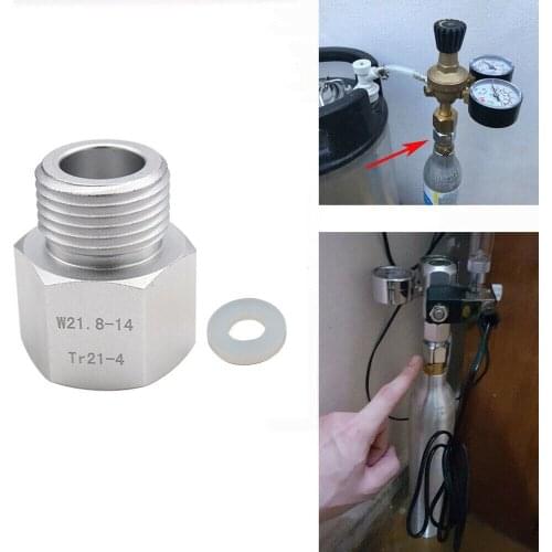 Tank Adapter Aluminum SodaStream CO2 Adaptor w21.8 Aquarium Fish Tank/Home Brew Beer Barrel Tank Regulator Aquarium Accessories