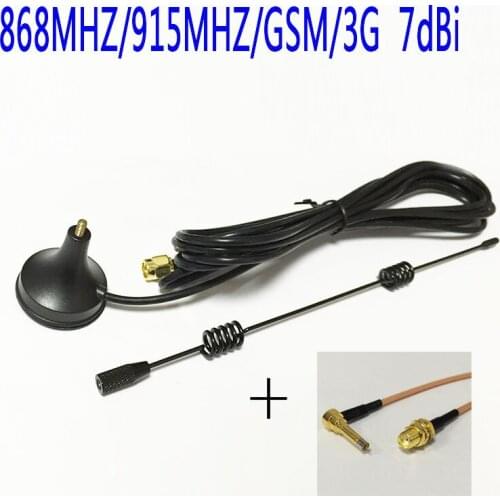 868MHZ/915MHZ/GSM antenna small sucker 7dbi aerial 3meters SMA male+SMA Female Bulkhead Connector Switch MS156 Male RG316 cable