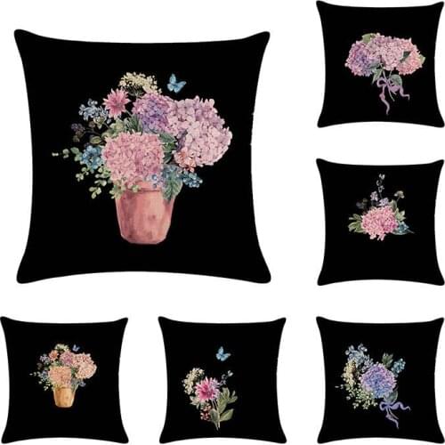 45*45cm lilac colour Flowers Cushion Cover Nordic Style Home Decoration Bouquet Throw Pillow For Sofa Bed Car Pillow Case