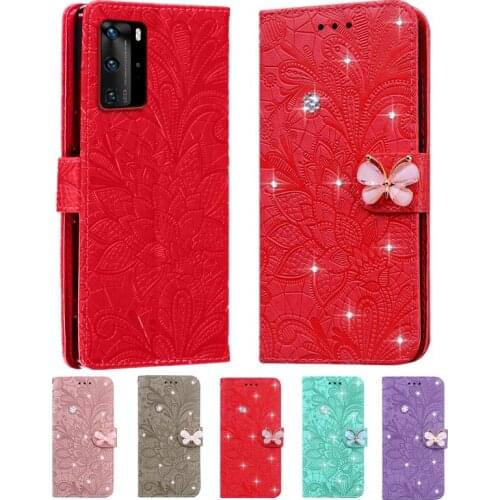 Case For Huawei Honor 7A 7C 7S 8A 8S 8X 9X 10 10X 9A 9S 9C 20e Mate 20 P30 P40 Pro Lite Diamond Lace Wallet Cover Phone Case