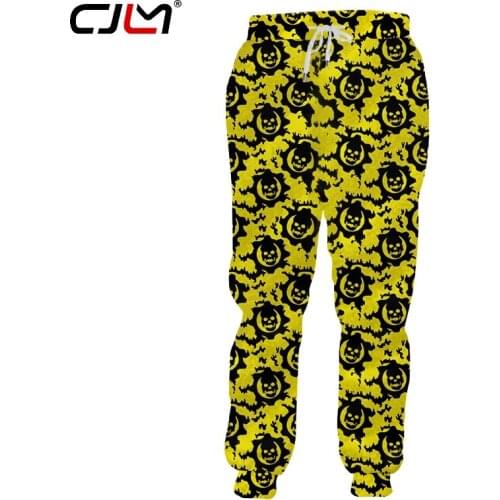 CJLM Unisex Hip Hop 3D Printed Service Oringial Yellow Skull Custom Plus Size Sweatpantss Dropshipping