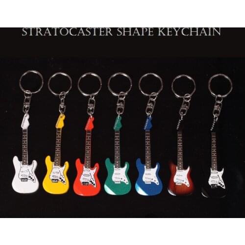 Guitar Wooden Key chain Mini Miniature Guitar Keychain in Different Shapes, Flying V Guitar Shape, ST Shape, LP Guitar Shape