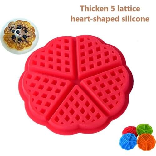 Thicken 5 lattice heart-shaped silicone waffle mold oven microwave oven cookie mold home cake baking mold DIY