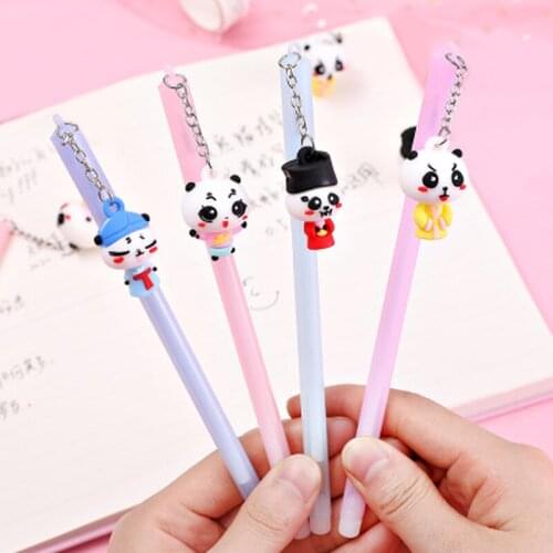 Panda Gel Pen Kawaii Stationery Gel Pens Cute Cartoon Writing Pens Novelty Student Cute Pen Black Ink Kawaii School Supplies