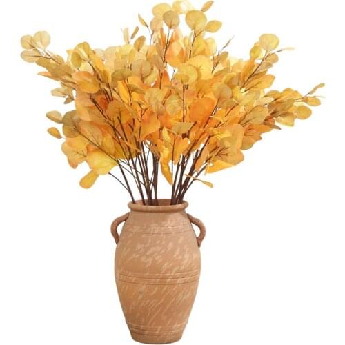 Artificial plastic plants leaves tree green eucalyptus branch for garden wedding decoration faux fake foliage christmas decor